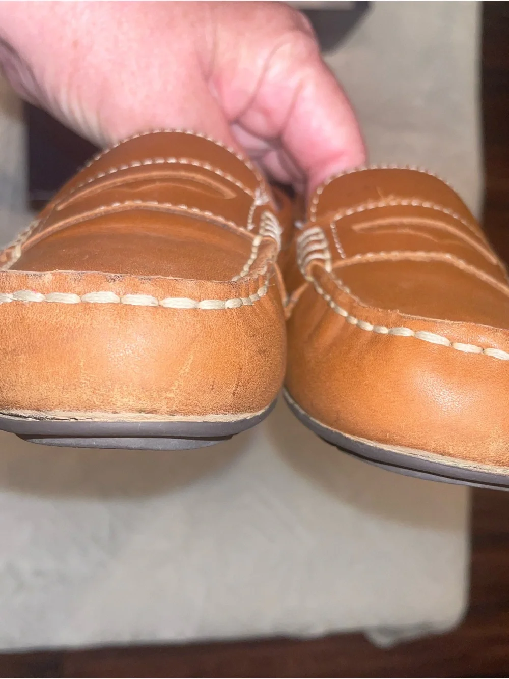 Polo by Ralph Lauren Boys Tan Leather Penny Loafers